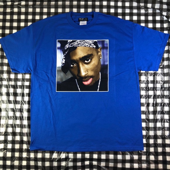 Tupac Other - 2pac Tupac Shakur Portrait Blue Size 2XL Original